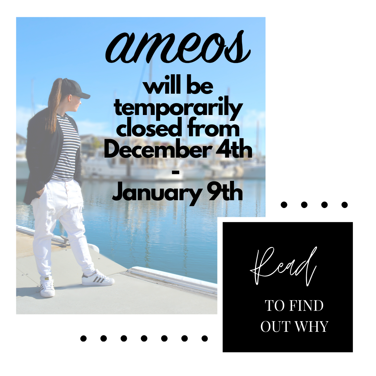Ameos temporarily closed Dec 4 - Jan 9